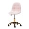 Baxton Studio Kabira Contemporary Glam and Luxe Blush Pink Velvet Fabric and Gold Metal Swivel Office chair 219-11912-ZORO - alternate 6
